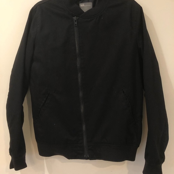 ASOS Men’s Bomber Jacket Size Medium Black - Picture 2 of 4